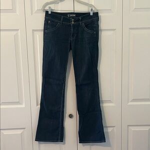 Hudson Dark Blue Low Rise Flare Jeans